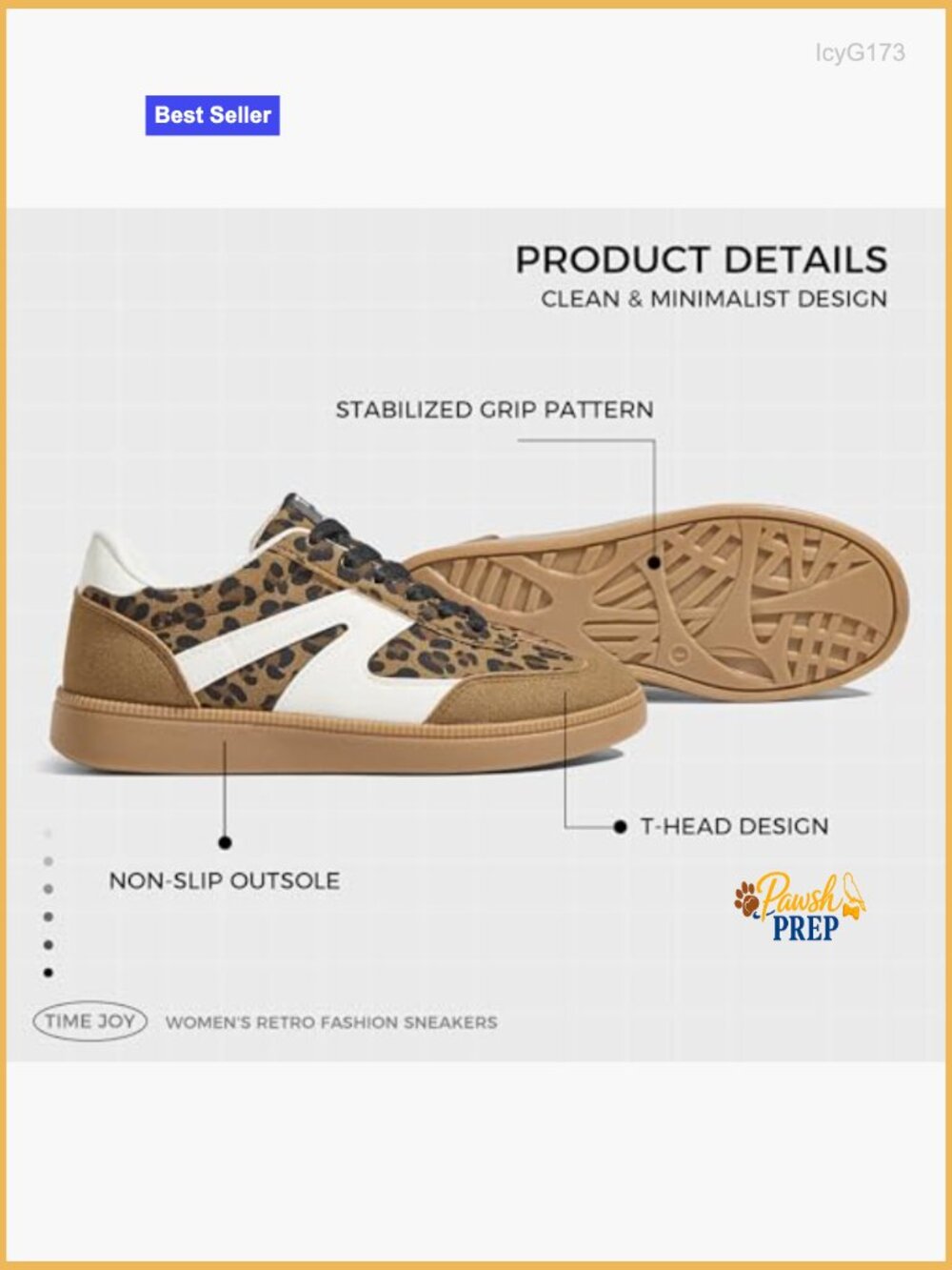 Vintage Leather & Suede Patchwork Sneakers, Cushioned Non-Slip Retro Shoes - Picture 5 of 7